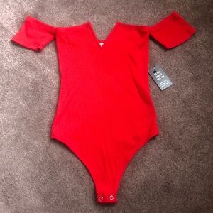 NWT Women’s express red bodysuit Size S